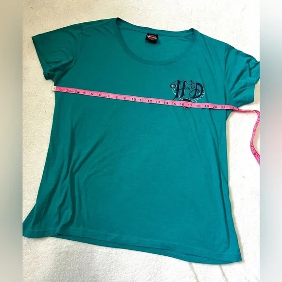 Harley Davidson Sturgis Teal Short Sleeve Top - XL* - Picture 3 of 9